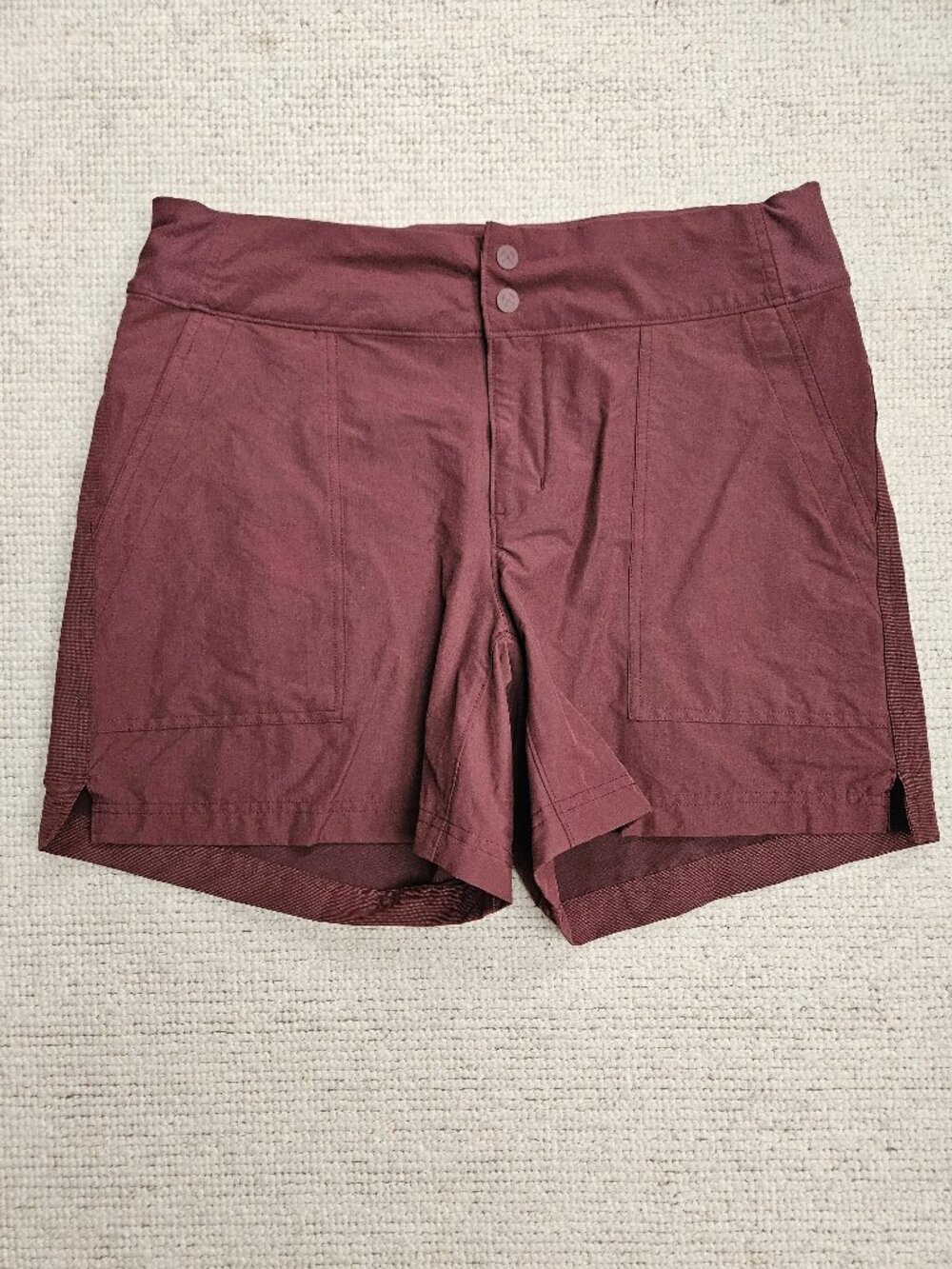 REI Co-Op Hiking Shorts 12 Screeline in Cacao Maroon Red Brown Outdoor Stretch